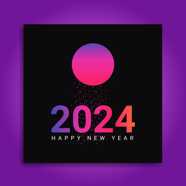 Happy new year 2024 vector illustration isolated on a black background with gradient