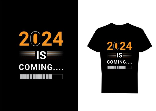 С Новым годом 2024 Векторный дизайн футболки