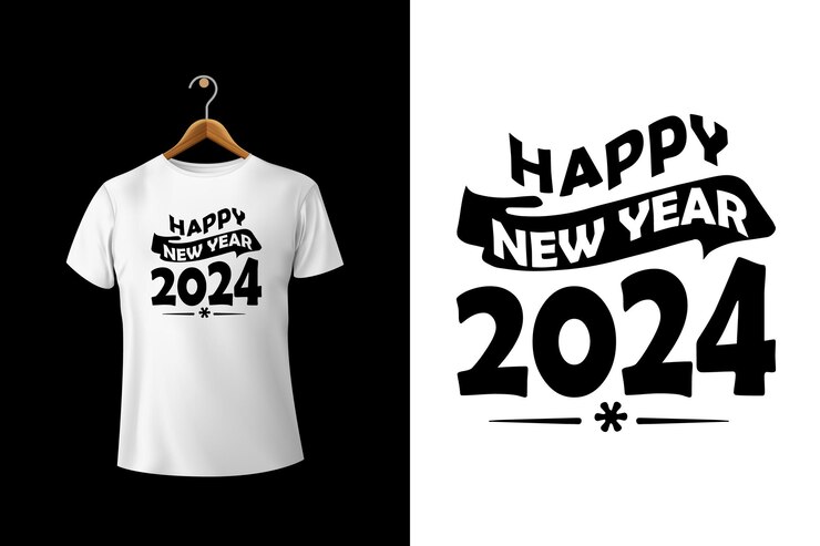 Premium Vector | Happy new year 2024 vector tshirt