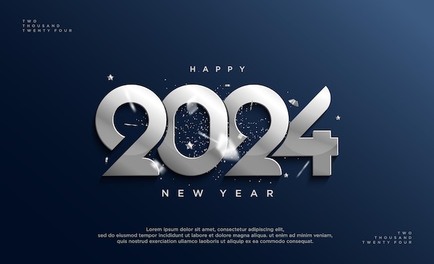 Vector happy new year 2024 with silver special edition number