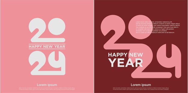 Happy new year 2024 with typography concept new year 2024 celebration background