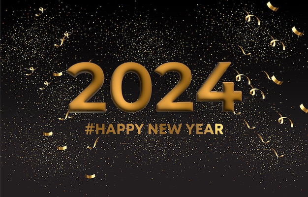 happy new year 20242025 background with gold decoration