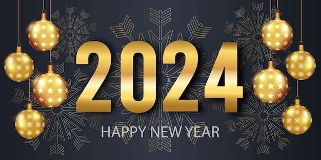 Vettore felice anno nuovo 2024