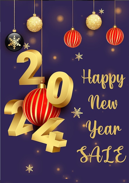 Vector happy new year 2024