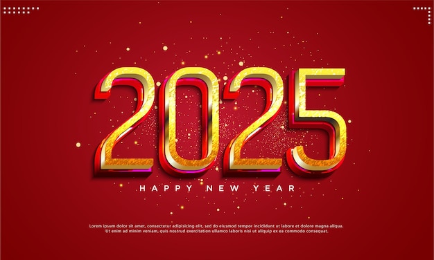 happy new year 2025 2025 number design