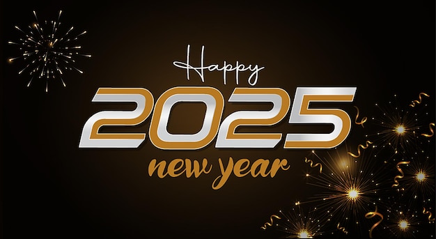 Happy new Year 2025 celebration illustration