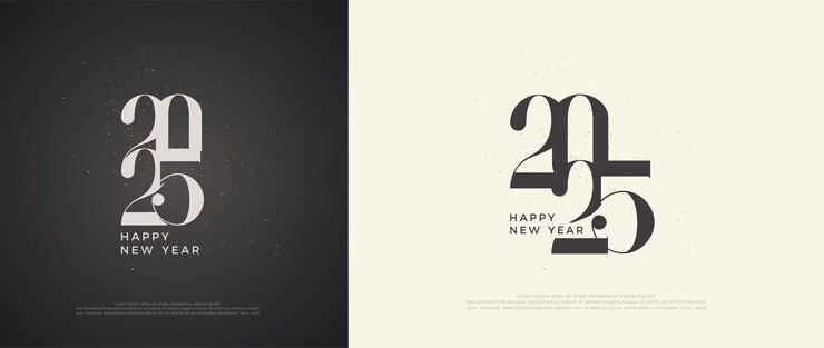Happy new year 2025 classic with unique and luxurious numbers Premium design 2025 for calendar poster template or poster design