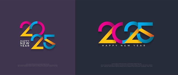 Happy new year 2025 colorful concept The premium design is taken with a modern and elegant theme Premium unique design with a luxurious feel