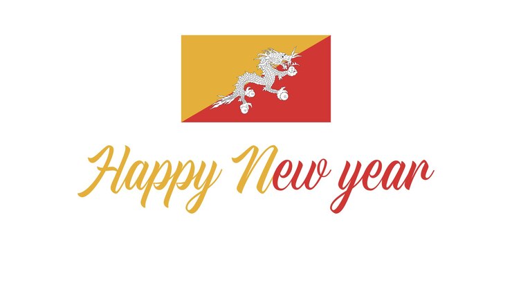 Premium Vector | Happy New Year 2025 design for Bhutan on a white