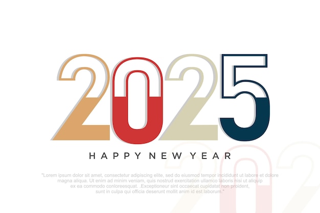 Vettore buon anno 2025 design2025 logo text design concetto di celebrazione del nuovo anno illustrazione vettoriale