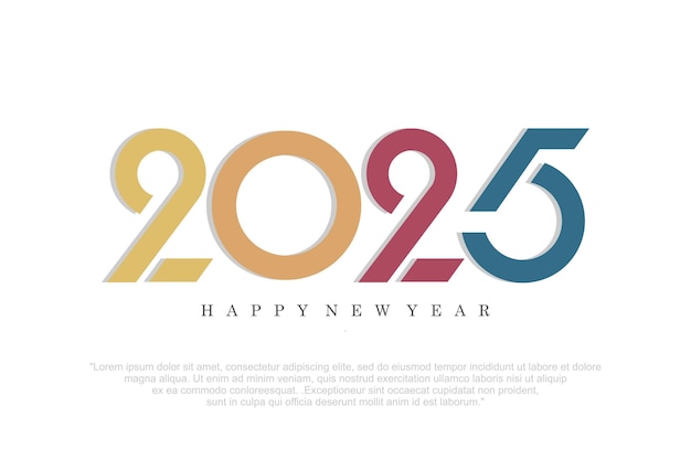 Vettore buon anno 2025 design2025 logo text design concetto di celebrazione del nuovo anno illustrazione vettoriale