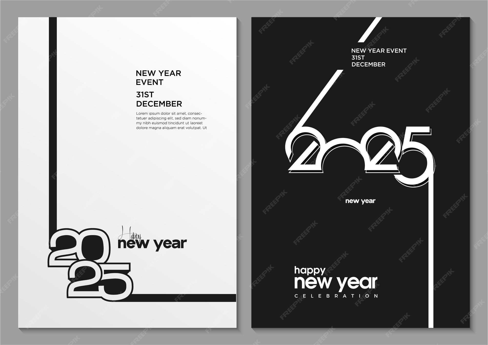 Premium Vector Happy New Year 2025 New Year 2025 poster design Simple