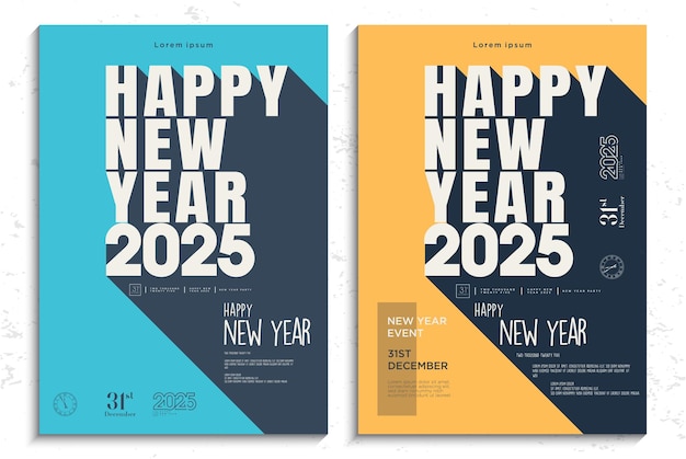 Buon anno 2025 nuovo anno 2025 poster design con un concetto semplice e felice 2025 poster nuovo anno 2025 vector premium design