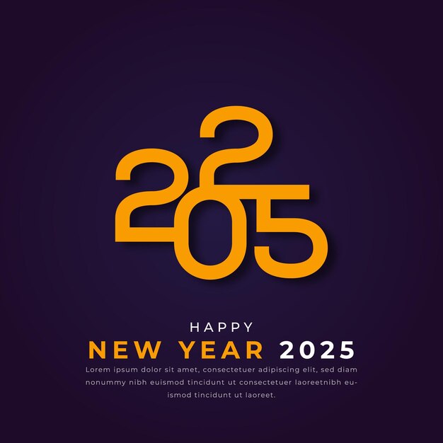 Vector happy new year 2025 paper cut style vector design illustration for background poster banner ads