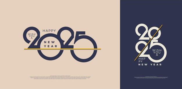 Vettore buon anno 2025 design vettoriale premium con numeri semplici e piatti un concetto pieno di significato design per un poster e una carta del calendario