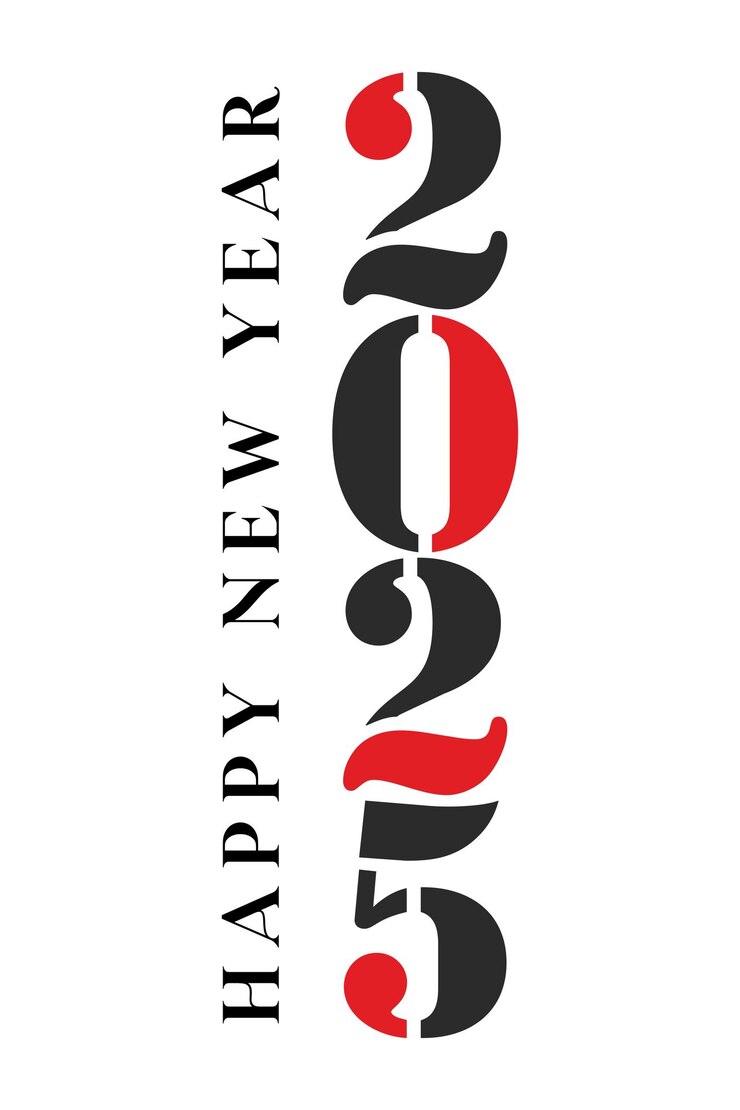 Vector happy new year 2025 text design for brochure design template card banner vector illustration