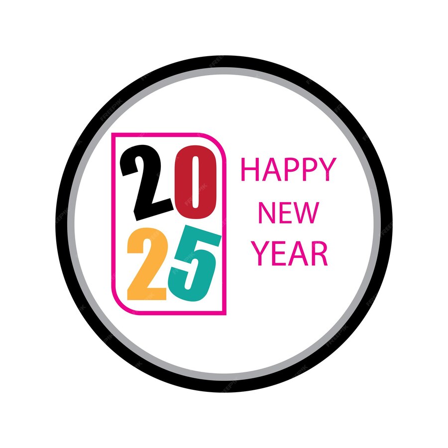Premium Vector Happy new year 2025 text design cover of business