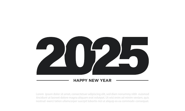 신년 축하 2025 텍스트 디자인