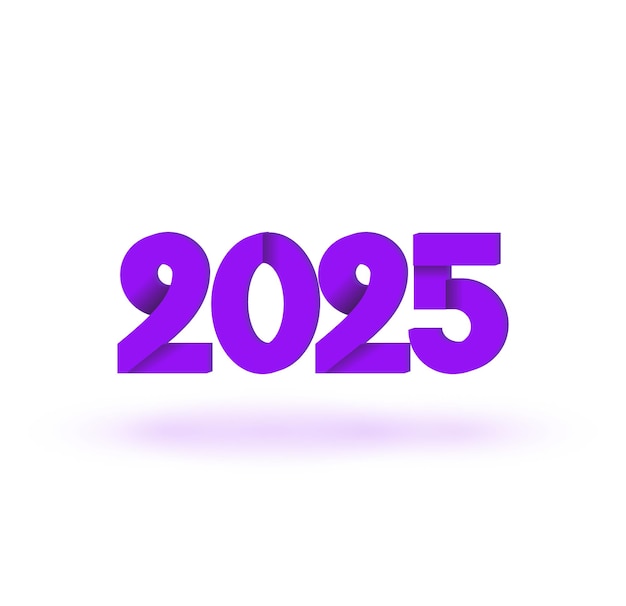 새해 축하 2025 텍스트 타이포그래피 디자인 요소