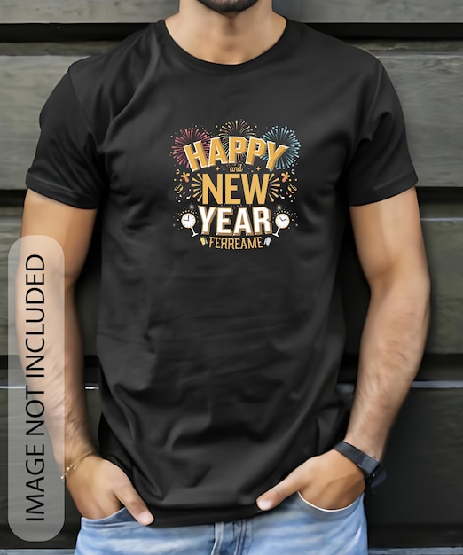 Happy New Year 2025 Tshirt Design Premium AIgenerated vector