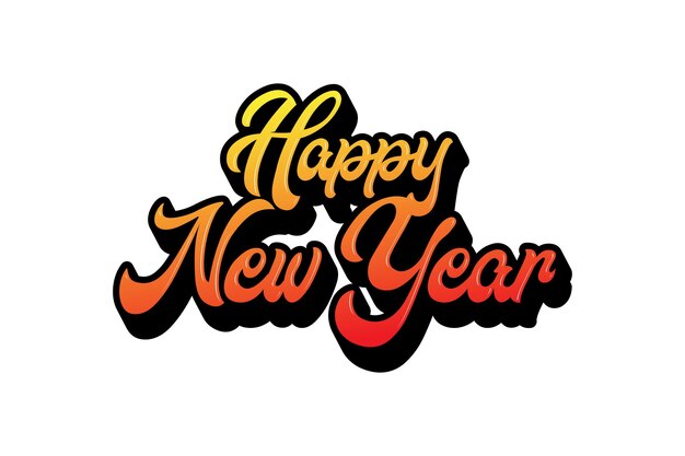 happy new year 2025 typography vector illustration