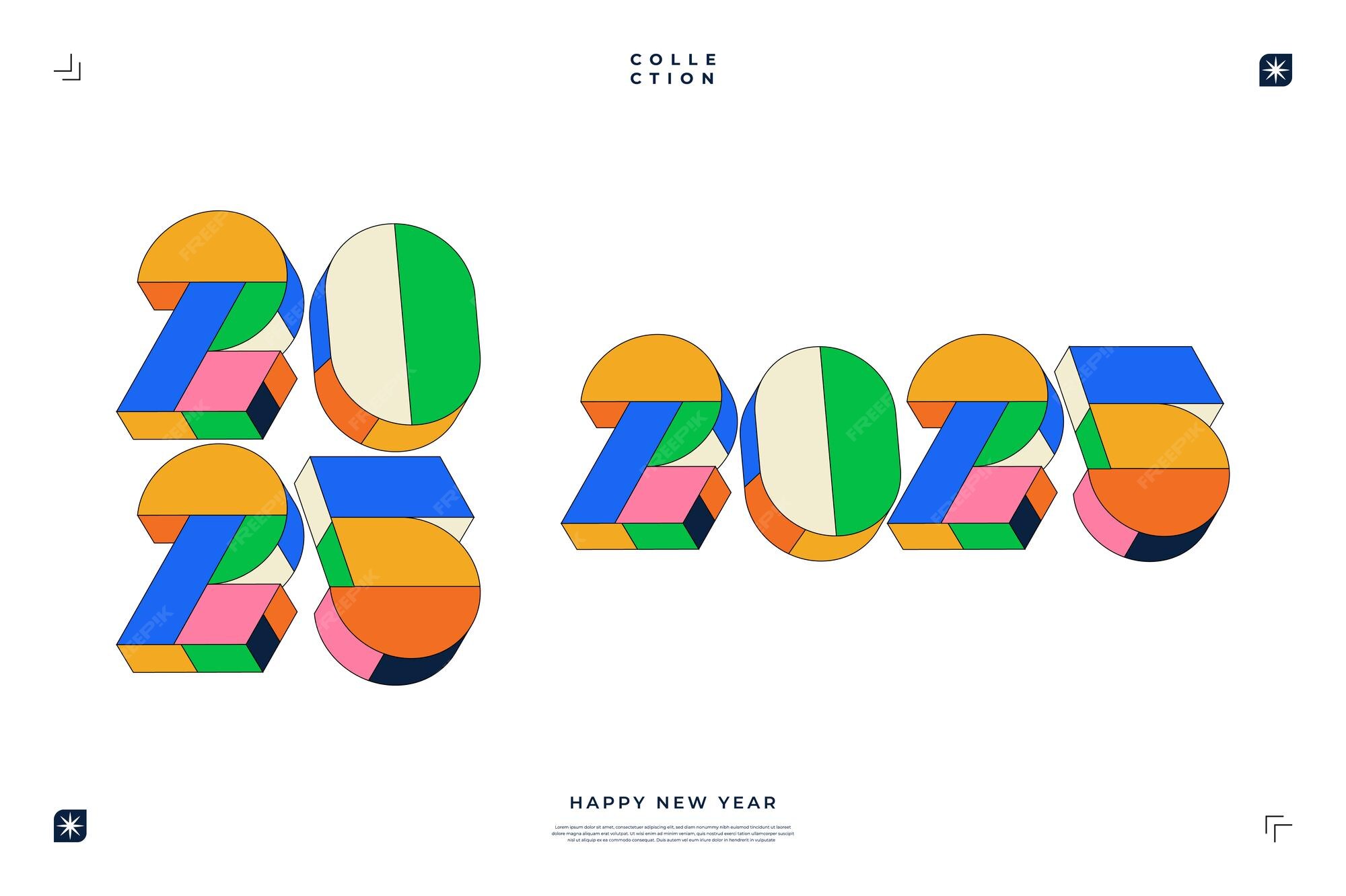 Premium Vector Happy New Year 2025 Vector design for poster banner