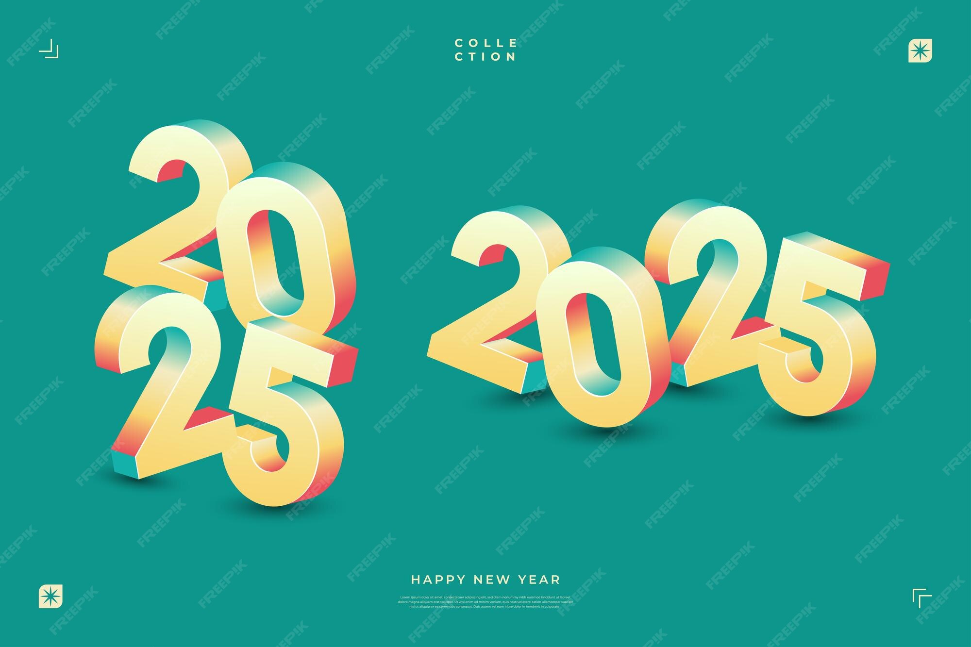Premium Vector Happy New Year 2025 Vector design for poster banner