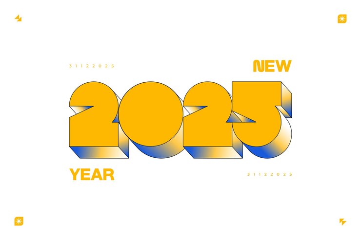 Vector happy new year 2025 vector design for poster banner greeting and new year 2025 celebration