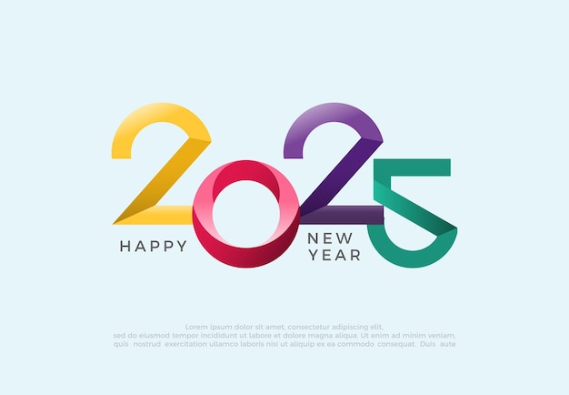 Happy new year 2025 vector Premium colorful numbers with modern vector design for happy new year celebration design for poster banner social media post greeting