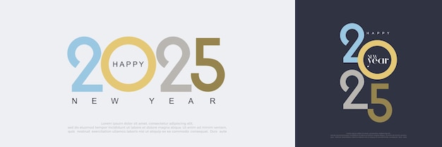 Happy new year 2025 vector With modern and clean colorful numbers Premium concept design for calendar banner or poster