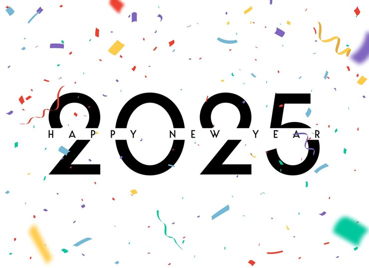 Vector happy new year 2025 wishes celebration background