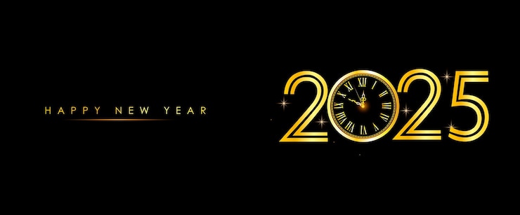 Vector happy new year 2025 with premium design celebration on set background