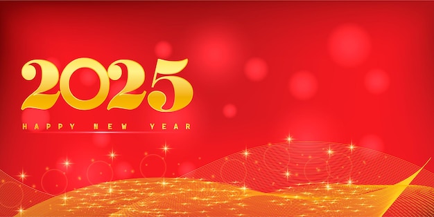 happy new year 2025 with premium design celebration on set background