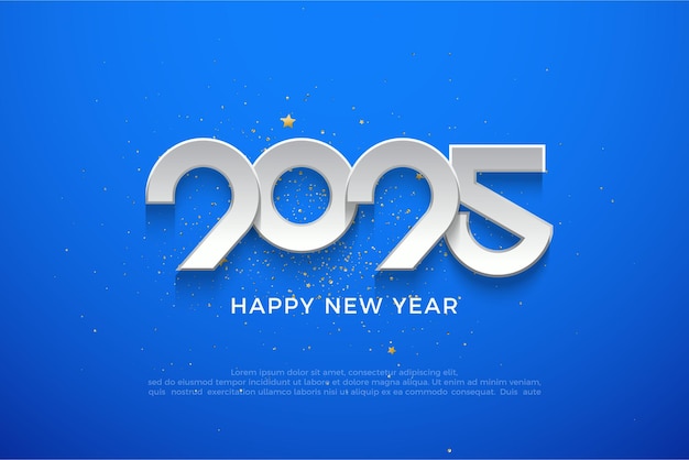 Счастливого нового года 2025 с уникальными цифрами и отличающимися от других роскошным и простым векторным фоном Премиум-дизайн 2025 для шаблона календарного плаката или дизайна плаката