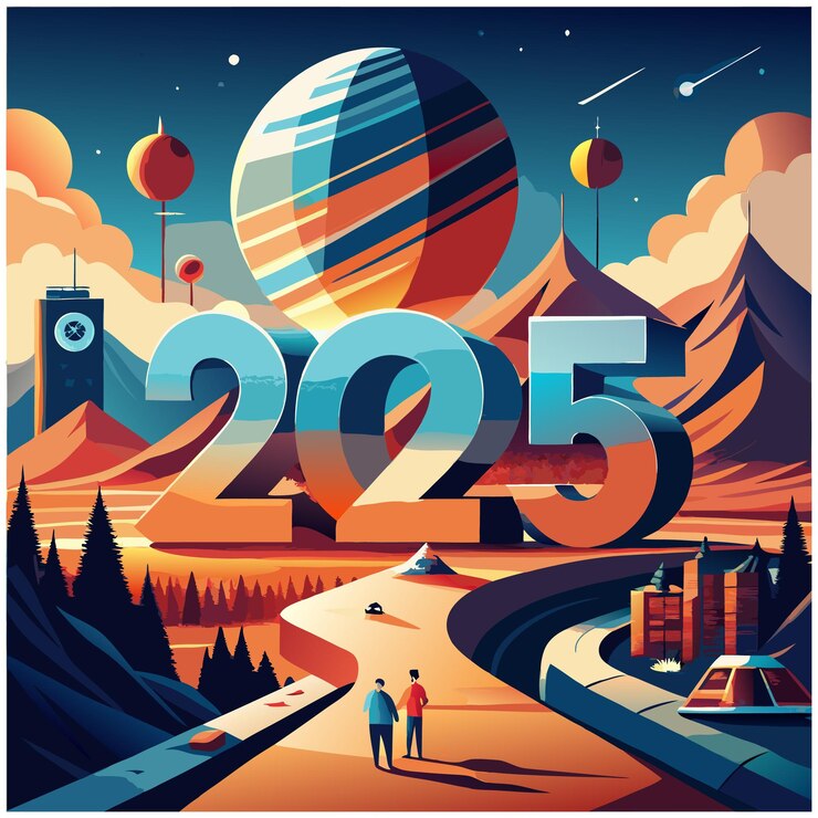 Vector happy new year 2025