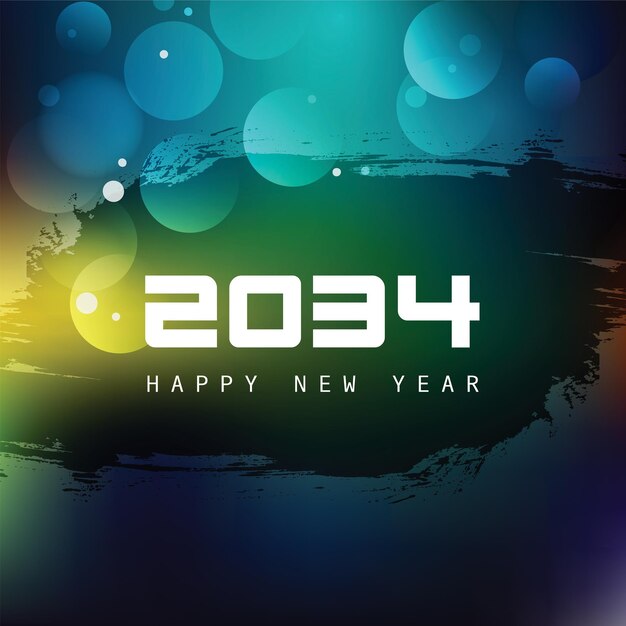 Vector happy new year 2034 vector social media post size design background 8k