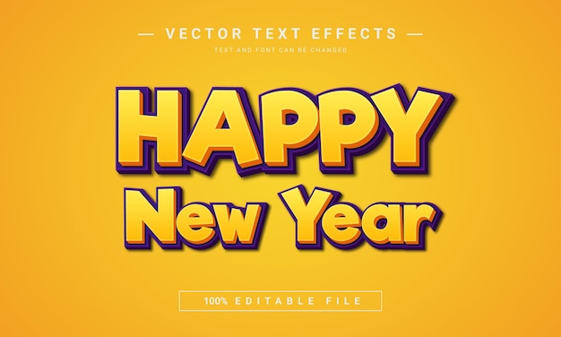 Happy new year 3d editable text effect