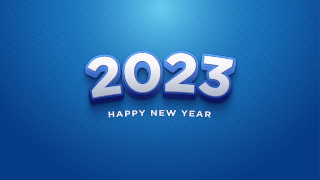 Felice anno nuovo 3d con il numero 2023 in blu