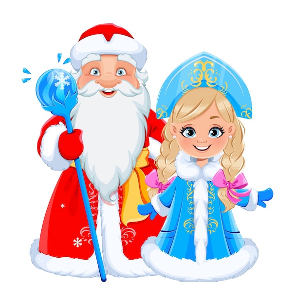С новым годом и рождеством русский дед мороз дед мороз и снегурочка снегурочка