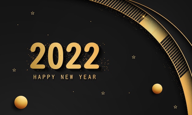 Premium Vector | Happy new year background 2022 gold background with golden  element and glitter