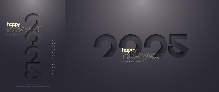 Happy new year background 2025 With illustrations of elegant black numbers Premium vector design for 2025 new year celebration day
