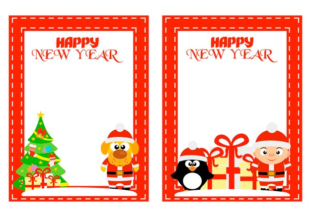 Happy New Year background card set