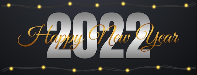 Vector happy new year banner background in black and gold color