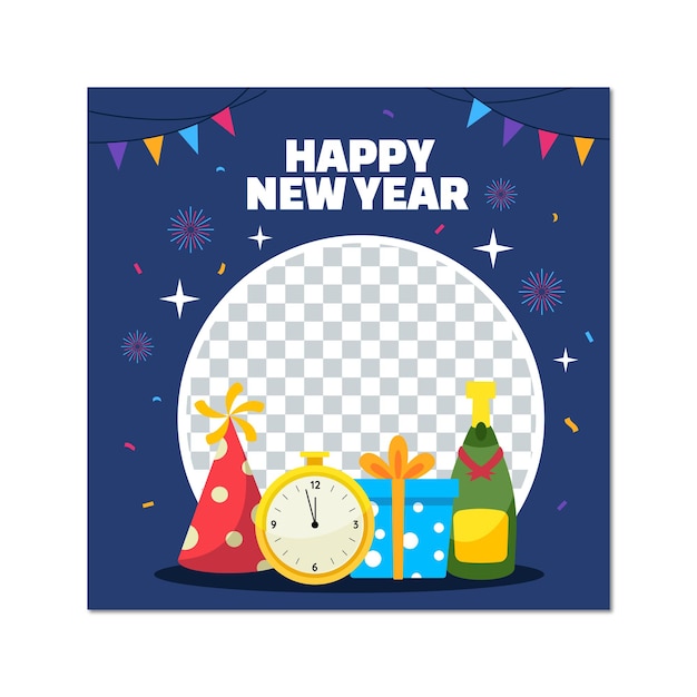 happy new year banner background template