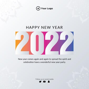 Modello di progettazione banner di felice anno nuovo