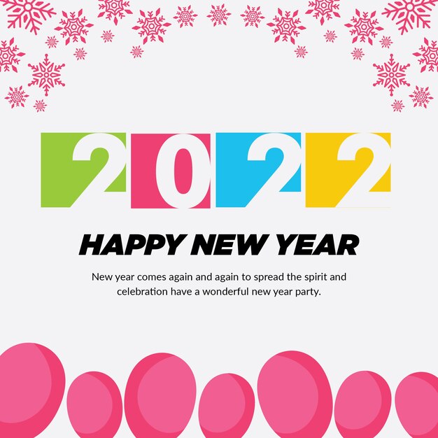 Happy new year banner design template