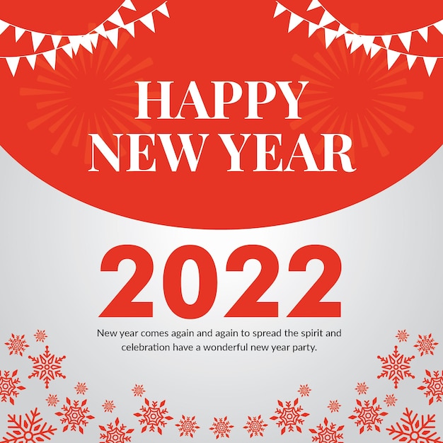 Happy new year banner design template