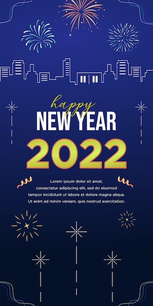 Happy new year banner greeting celebration Premium Vector