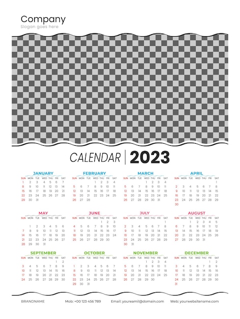 Happy New Year. Calendar 2023 vector design Template