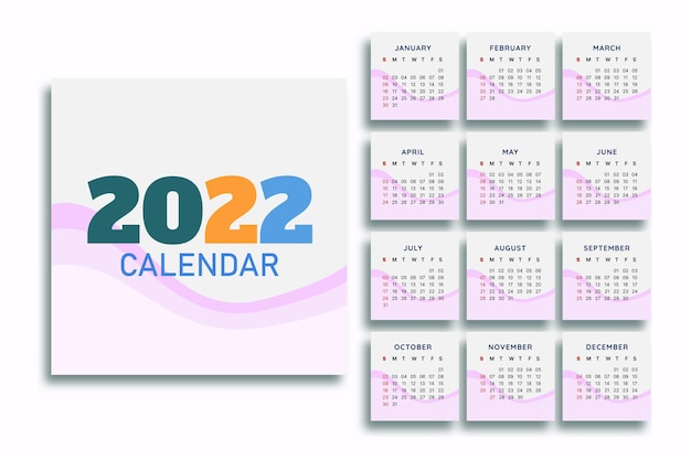 Happy new year calendar template